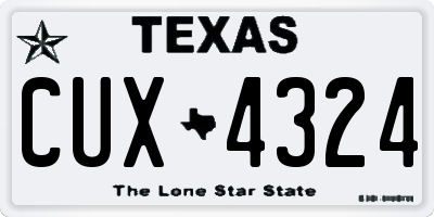 TX license plate CUX4324