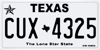 TX license plate CUX4325