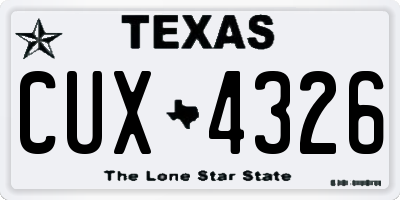 TX license plate CUX4326