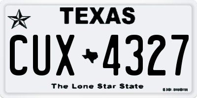 TX license plate CUX4327