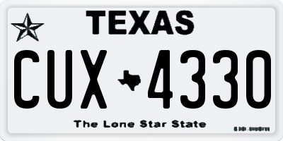 TX license plate CUX4330