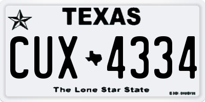 TX license plate CUX4334
