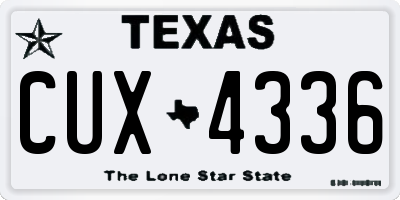 TX license plate CUX4336