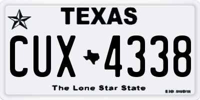 TX license plate CUX4338