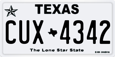 TX license plate CUX4342