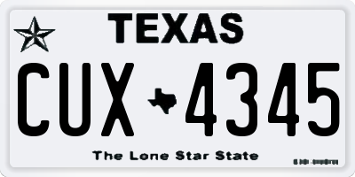 TX license plate CUX4345