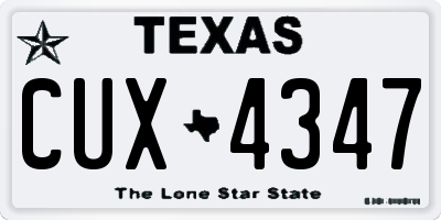 TX license plate CUX4347