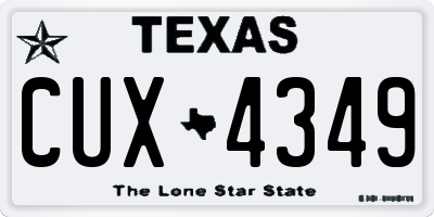 TX license plate CUX4349