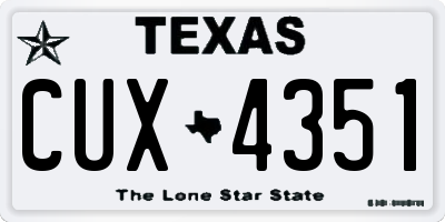 TX license plate CUX4351