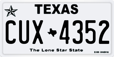 TX license plate CUX4352