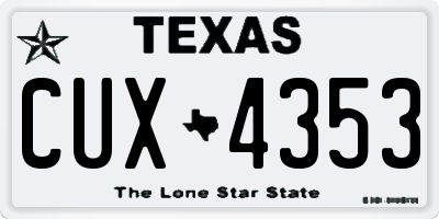 TX license plate CUX4353