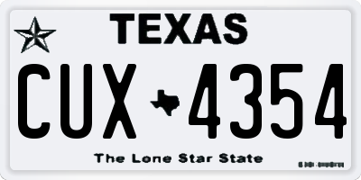 TX license plate CUX4354