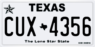 TX license plate CUX4356