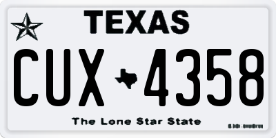 TX license plate CUX4358