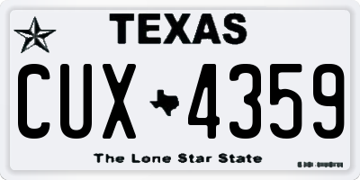 TX license plate CUX4359