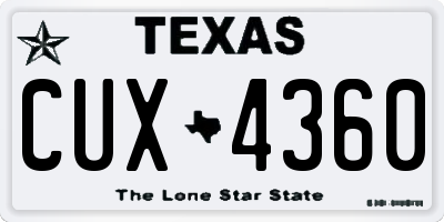 TX license plate CUX4360