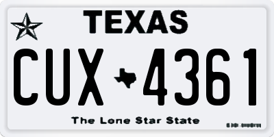 TX license plate CUX4361