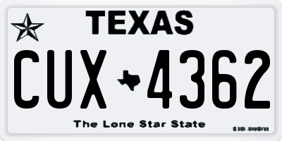 TX license plate CUX4362