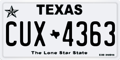 TX license plate CUX4363