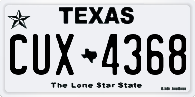 TX license plate CUX4368