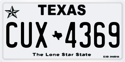 TX license plate CUX4369