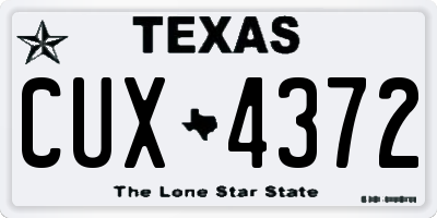 TX license plate CUX4372
