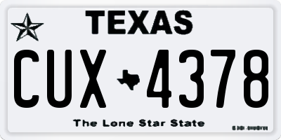 TX license plate CUX4378