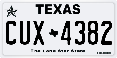 TX license plate CUX4382