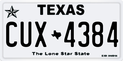 TX license plate CUX4384