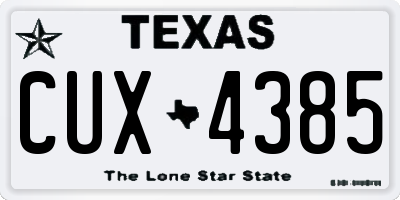 TX license plate CUX4385