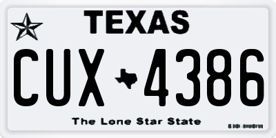 TX license plate CUX4386