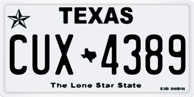 TX license plate CUX4389
