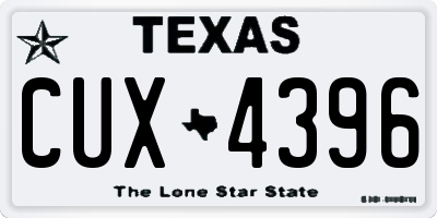 TX license plate CUX4396