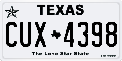 TX license plate CUX4398