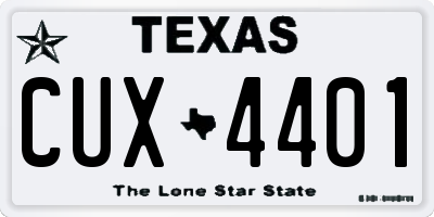 TX license plate CUX4401