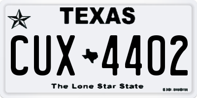 TX license plate CUX4402