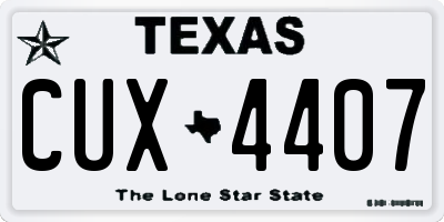 TX license plate CUX4407
