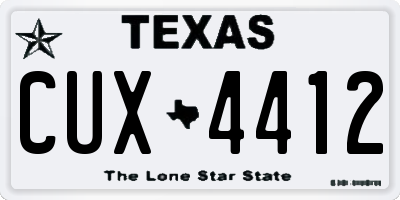 TX license plate CUX4412