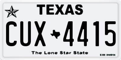 TX license plate CUX4415