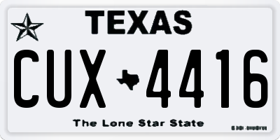 TX license plate CUX4416
