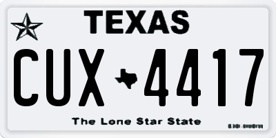 TX license plate CUX4417