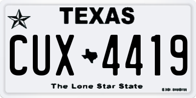 TX license plate CUX4419