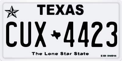 TX license plate CUX4423