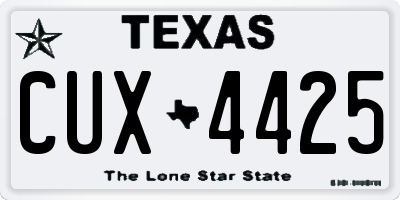 TX license plate CUX4425