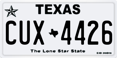 TX license plate CUX4426