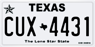 TX license plate CUX4431