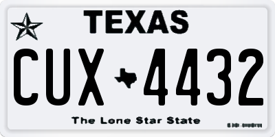 TX license plate CUX4432