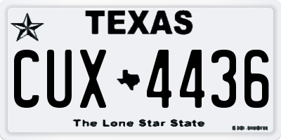 TX license plate CUX4436