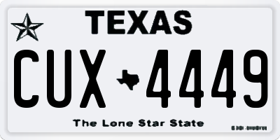TX license plate CUX4449