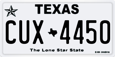 TX license plate CUX4450